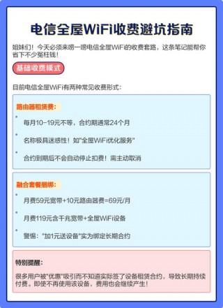 电信全屋wifi多少钱，电信全屋wifi每年的费用