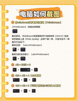 电脑怎样截屏方法，电脑怎么截屏呢如何截屏