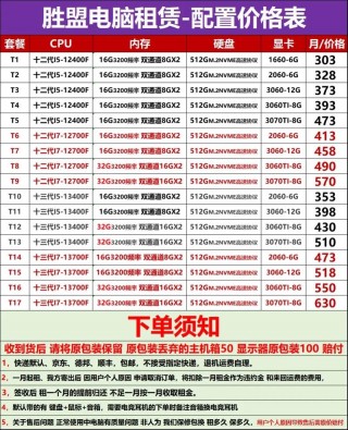 笔记本出租多少钱？租一台笔记本一个月多少钱