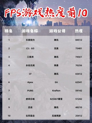 电脑前十枪战游戏排名榜，电脑大型枪战游戏