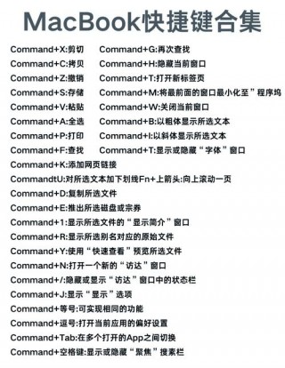 苹果电脑键盘快捷键大全，苹果电脑普通键盘快捷键