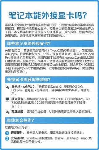 笔记本没雷电3能外接显卡吗？笔记本没雷电3能外接显卡吗