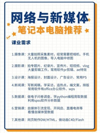 媒体专业笔记本电脑推荐，适合网络新媒体的笔记本电脑