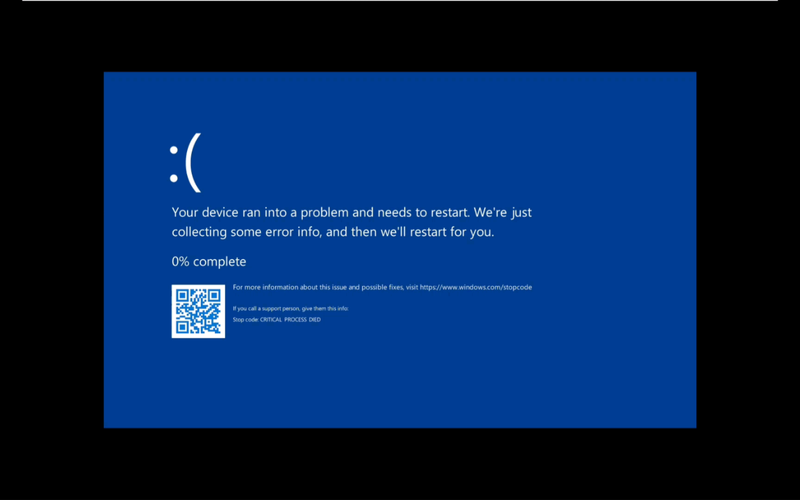 电脑屏幕蓝屏哭脸电脑蓝屏就是显示一个哭脸然后要重新启动