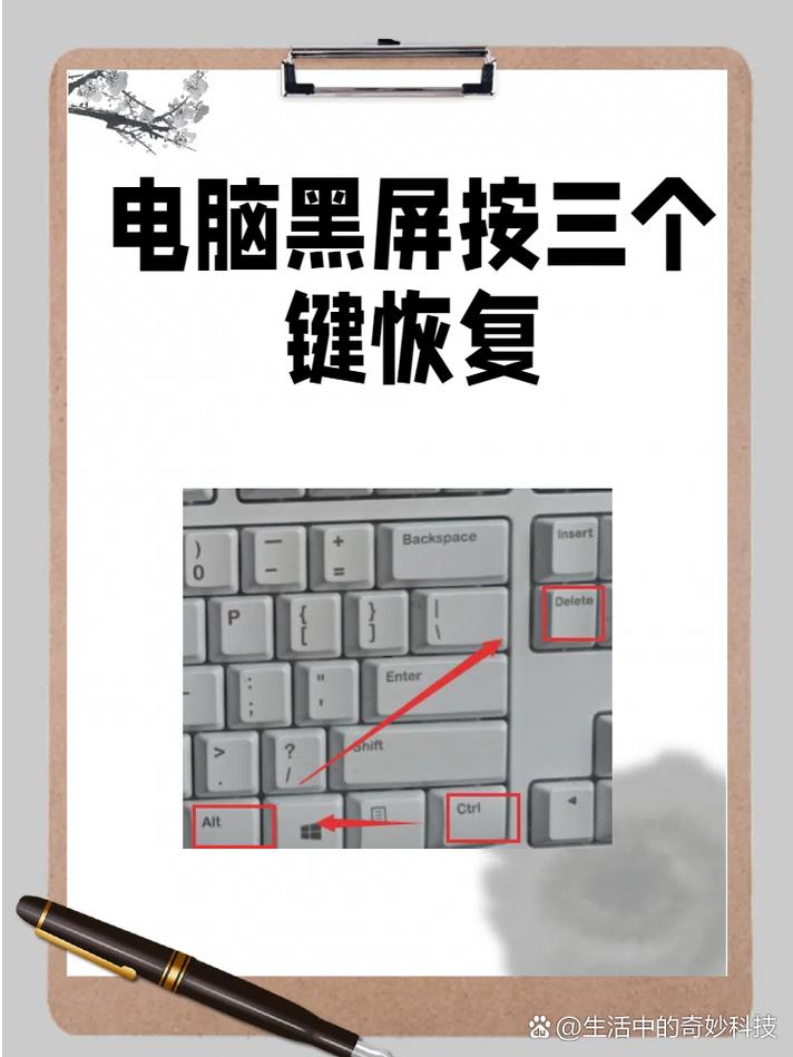 电脑黑屏按三个键恢复