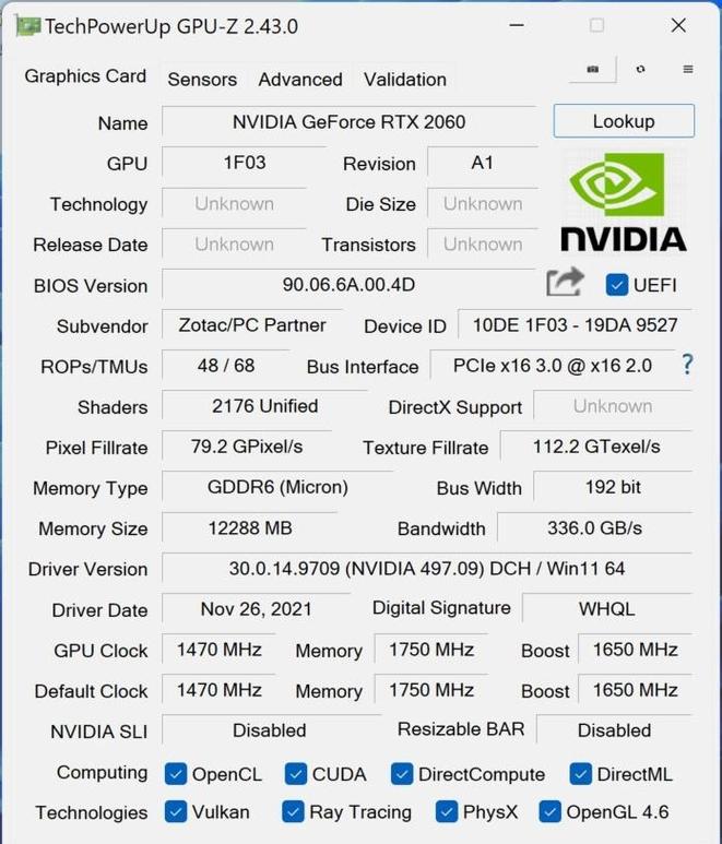 RTX2060的功耗有多少啊?