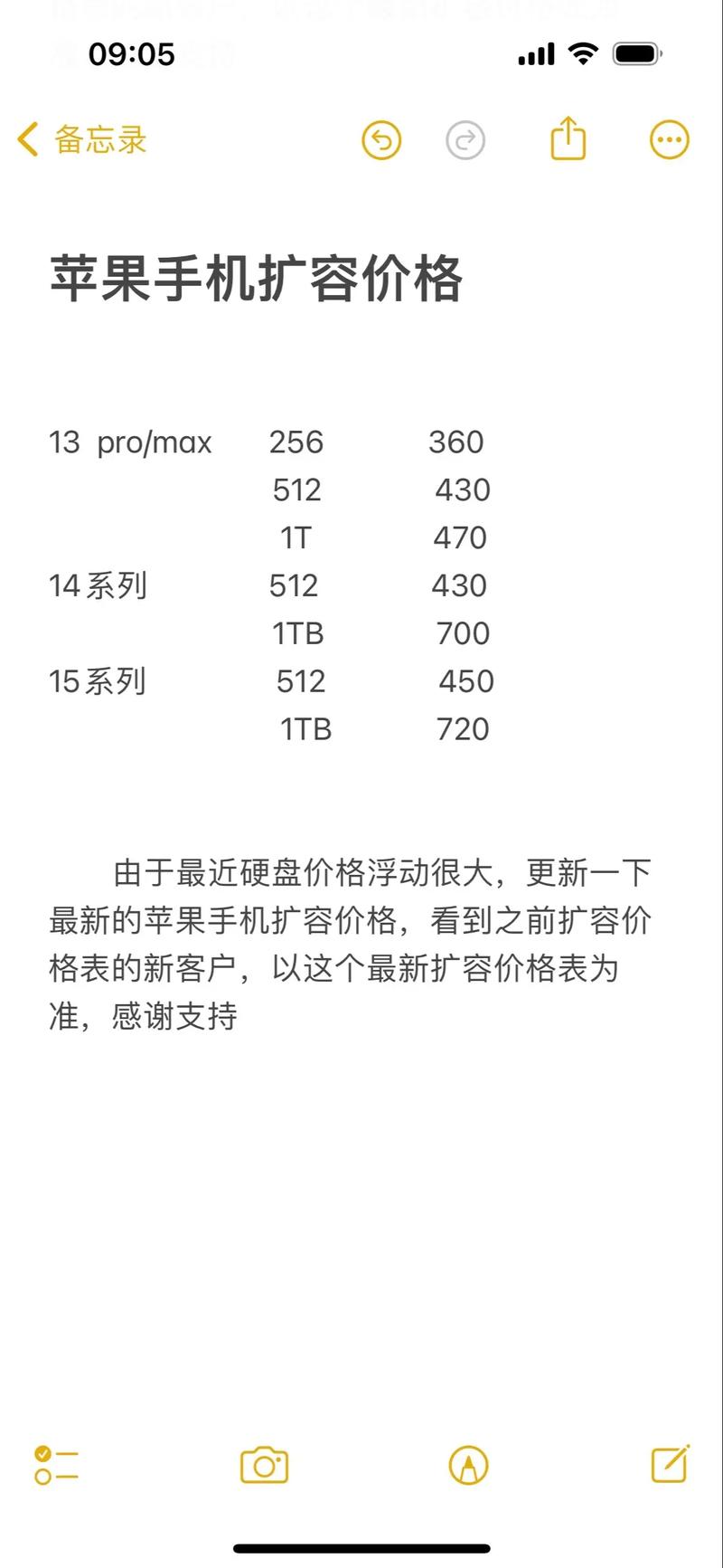 苹果手机扩充内存需要多少钱