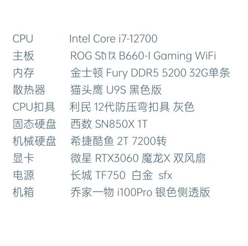 i7组装电脑配置是什么?