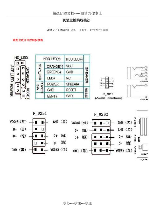 联想ih61m主板怎么连接机箱前置音频线??