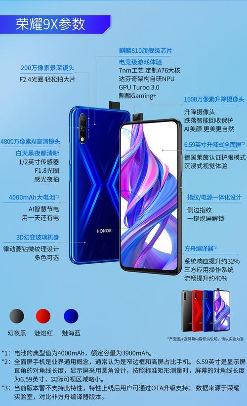 华为荣耀9x手机参数详解