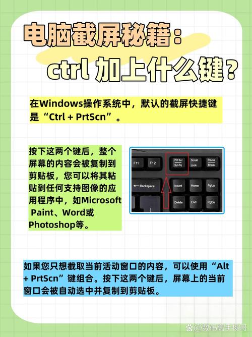 电脑截屏按ctrl加什么