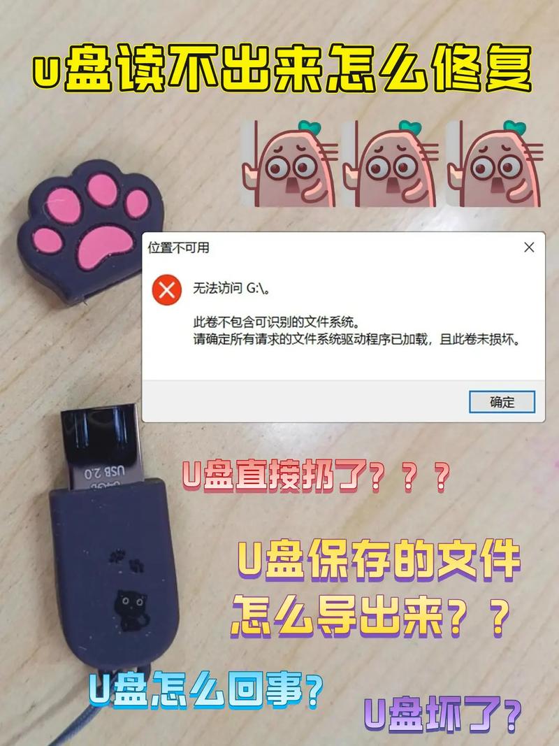 u盘插电脑有声音,但显示灰色,无法读取,怎么办?