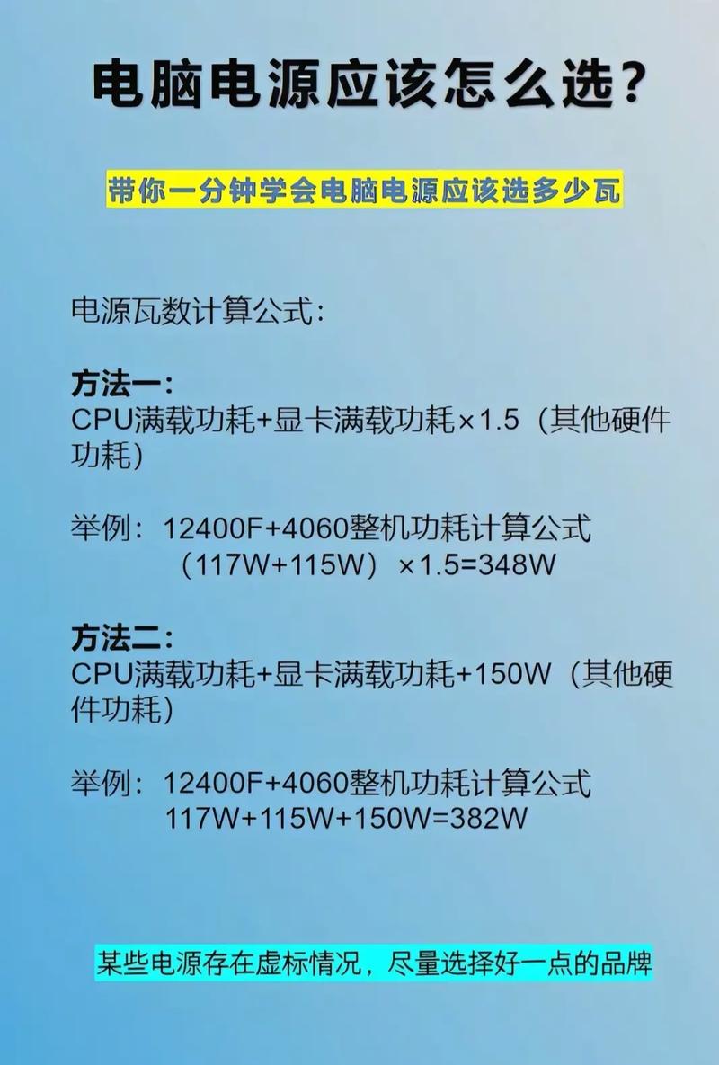 组装电脑选电源选多少瓦合适且够用?显卡官方推荐电源功率