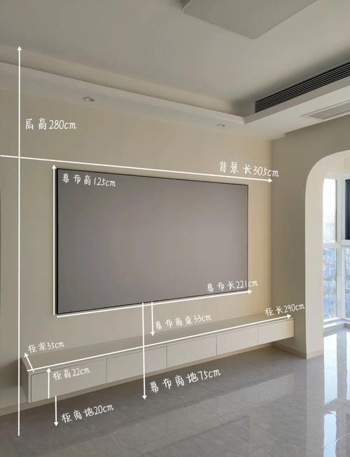 3米开间的客厅,投影幕布16:9,100寸和84寸选哪个?