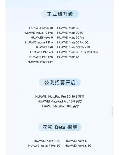 支持鸿蒙3.0的机型