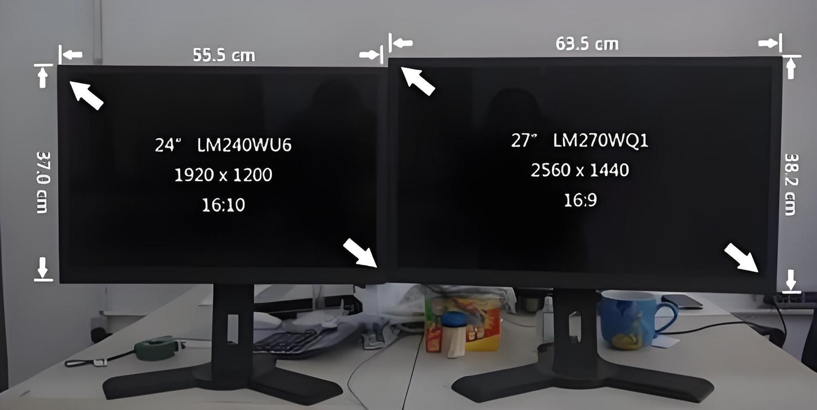 22,24,26,27寸显示器的长宽尺寸分别是多少CM?