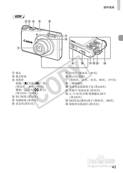 佳能A2200曝光控制参数