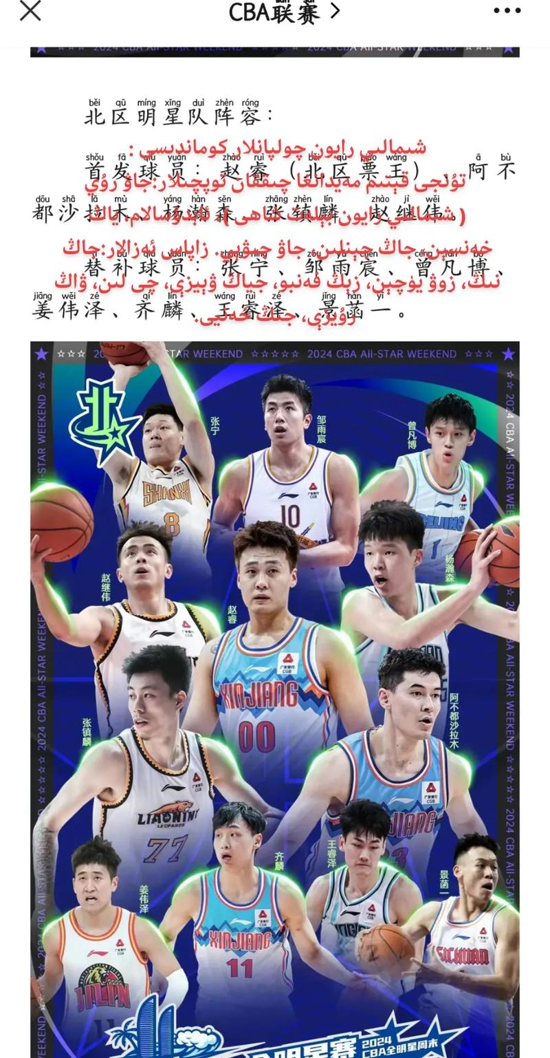 关于中国新赛季CBA新疆广汇队成员情况