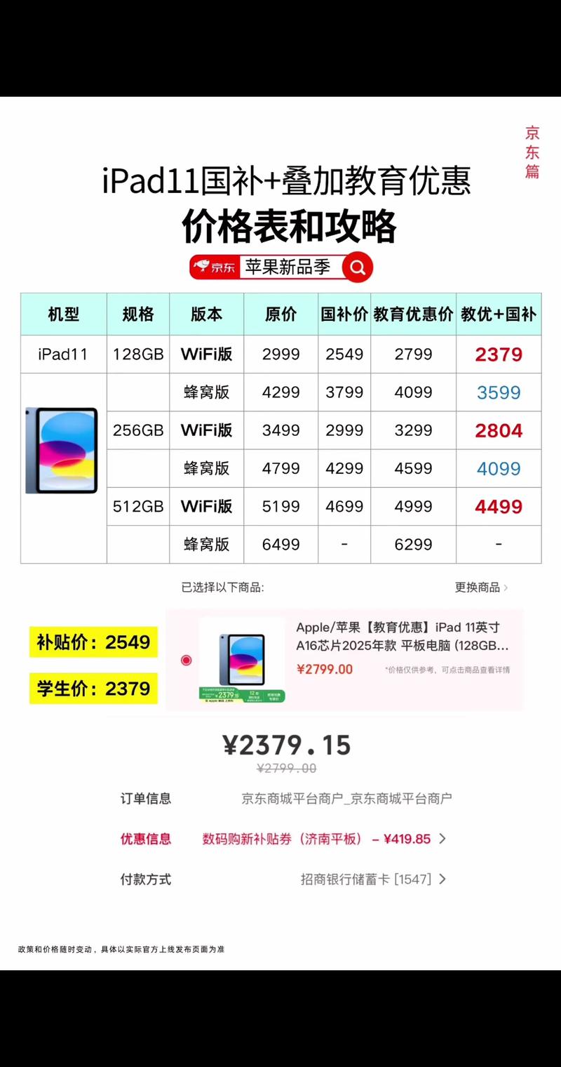 ipad11购买需要多少预算