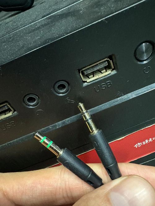 电脑前面的麦克风插口插上的麦克风,就会变成了扩音器,而且手放到插口上...