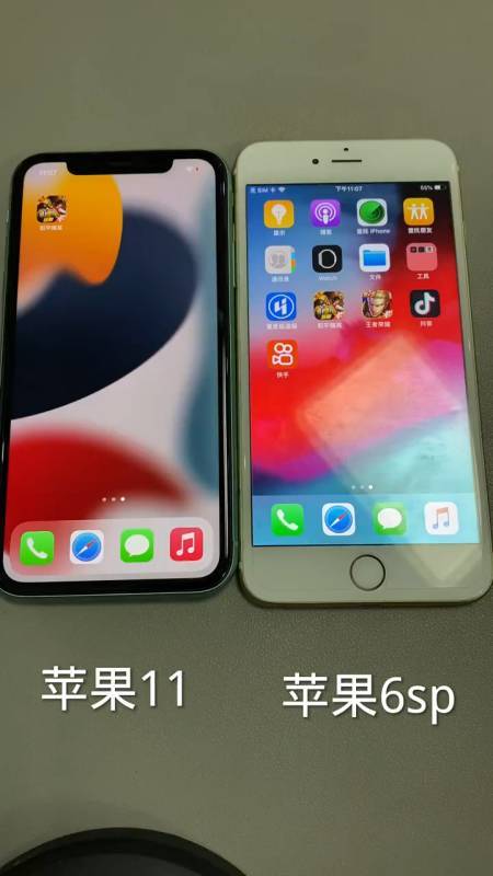 iphone11和6sp大小对比