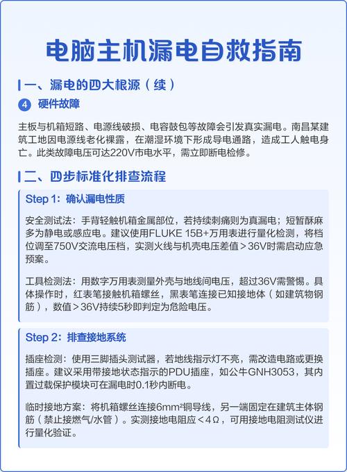 电脑主机箱漏电,怎么接地线啊