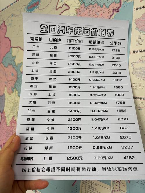 汽车托运武汉到海口多少钱