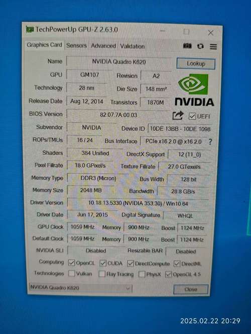 nvidiaquadrok620支持高清视频吗