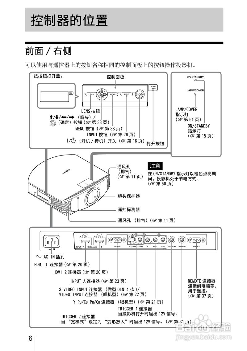sony投影仪使用方法