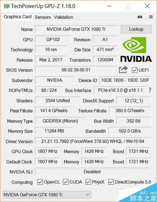 GTX1080显卡参数评测大全
