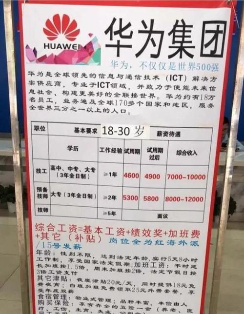 龙华华为电子厂真实工资