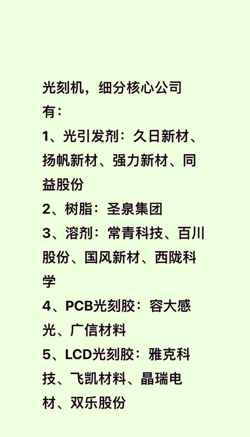 光刻机最正宗三龙头股