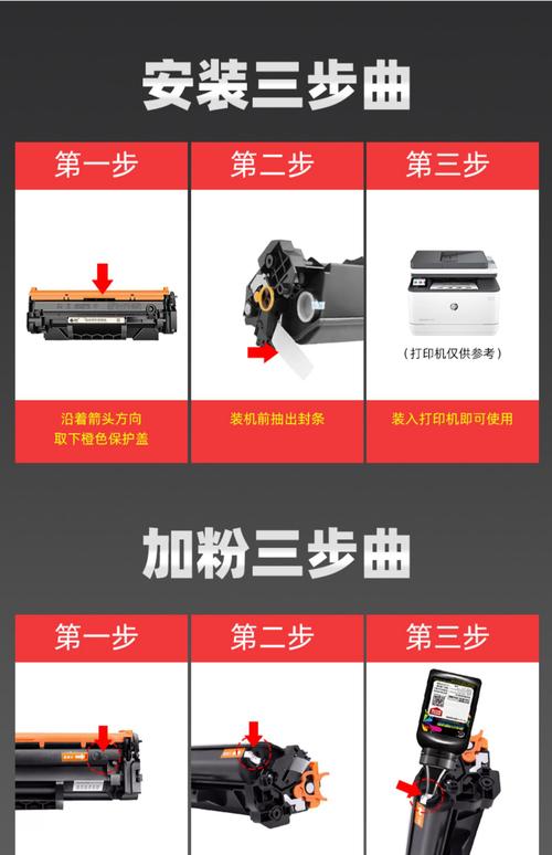 如何给惠普激光一体机加墨粉?