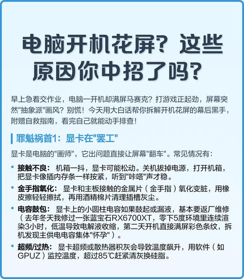 电脑花屏是什么原因怎么办