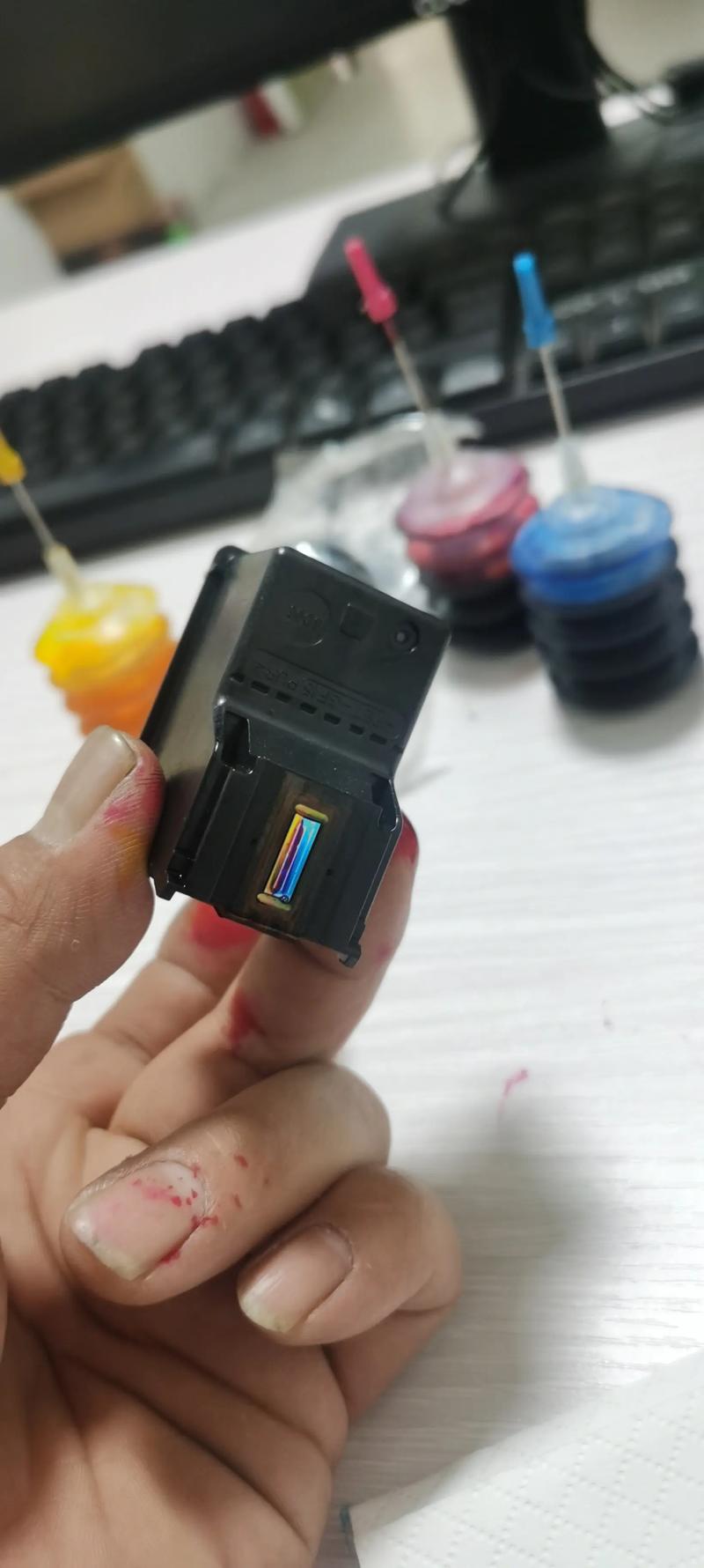 惠普516打印机怎么灌墨的