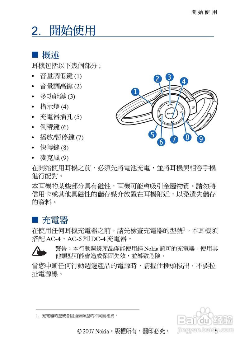诺基亚8800原装蓝牙耳机BH803可以调节音量吗?现在声音太大