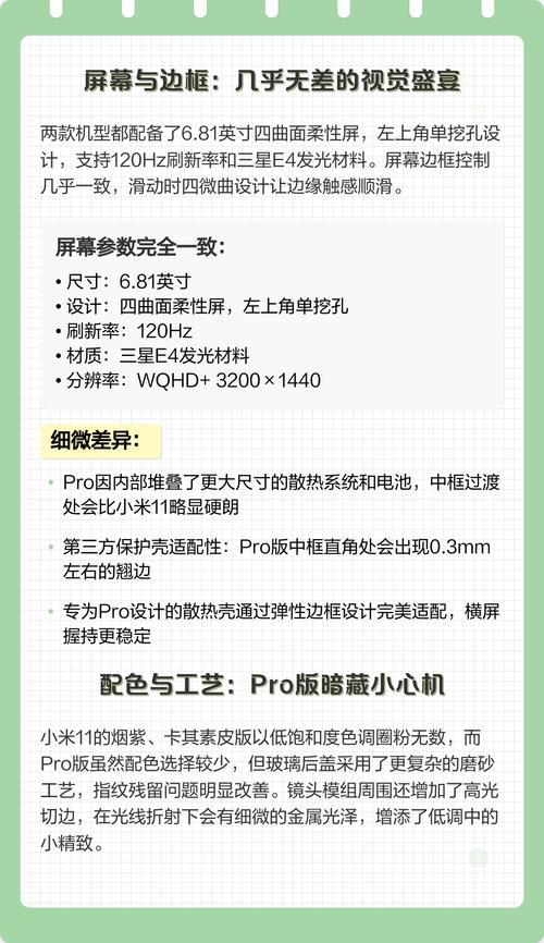小米11和小米11pro有啥区别