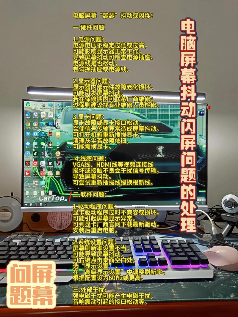 电脑显示屏抖动是什么原因