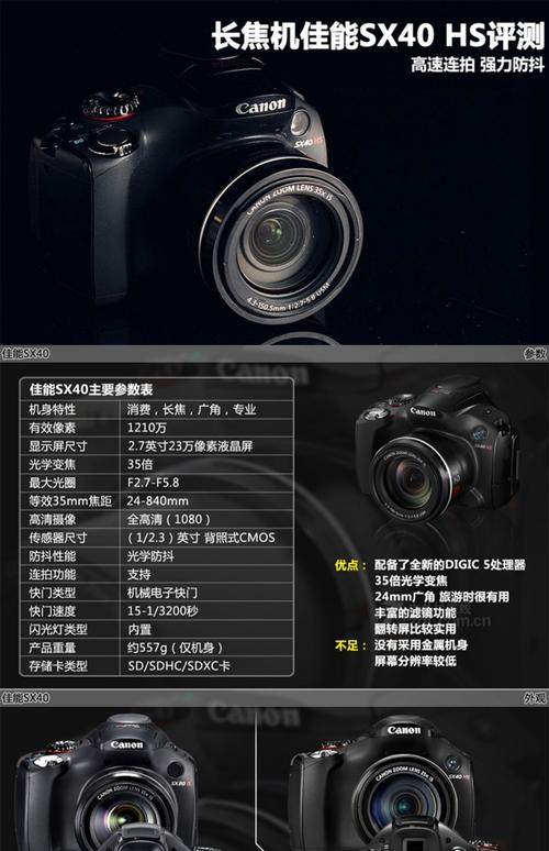 佳能SX40的基本参数