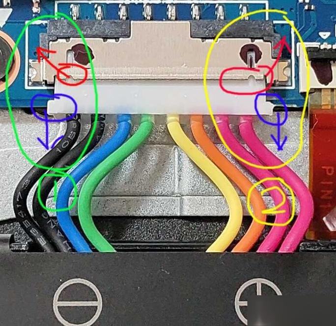笔记本电源排线怎么拔下来?