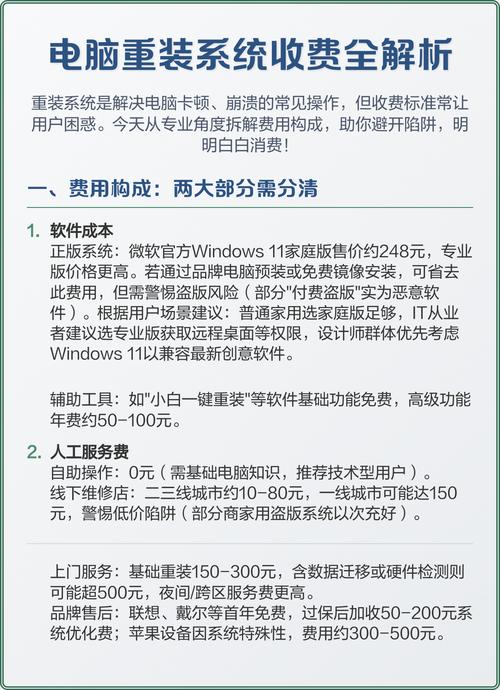 电脑重装系统的费用一般是多少呢
