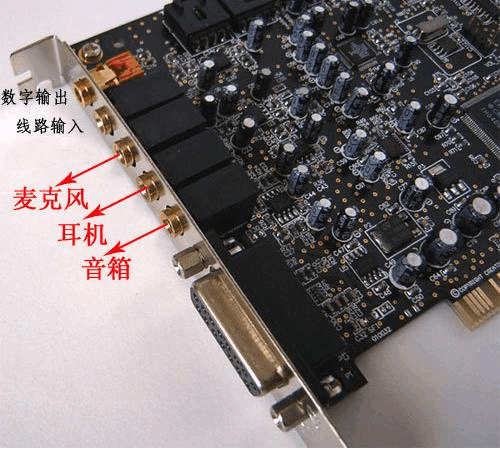 联想电脑的声卡插哪里?