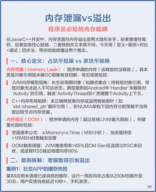 说说JVM原理?内存泄漏与溢出的区别?何时产生内存泄漏?