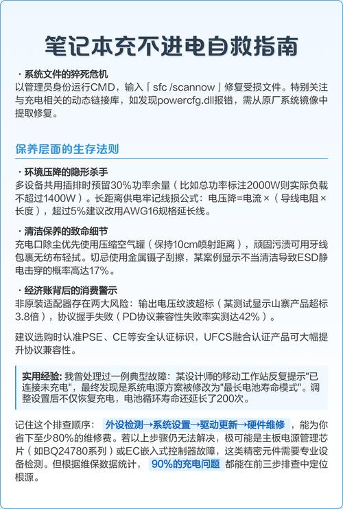 为什么笔记本电脑接通电源却充不进电?