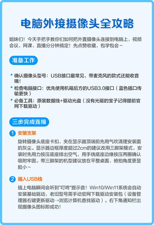电脑如何安装摄像头如何正确安装电脑摄像头
