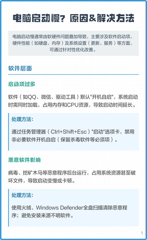 电脑开机进入系统要很久,所有软件打开都很慢。原因是什么?
