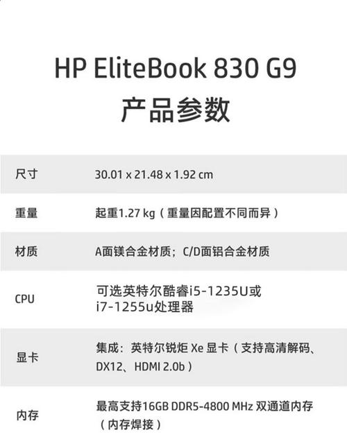 请问惠普笔记本elitebook型号介绍