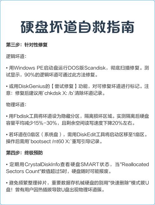 电脑硬盘出现坏道如何分析和修复?