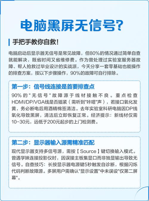 解决开机黑屏无信号输入问题