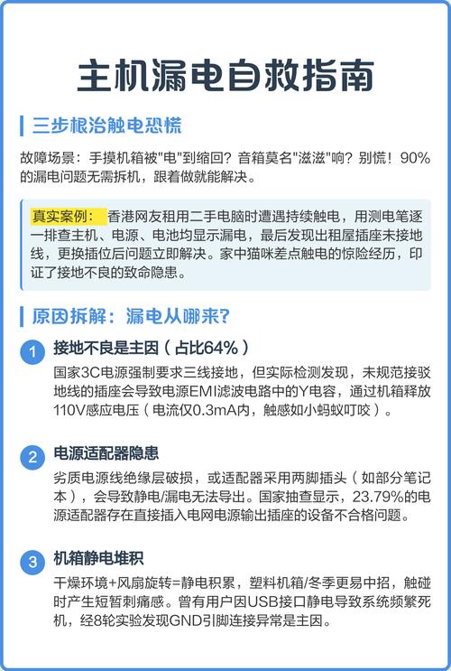 电脑机箱后面漏电怎么办?
